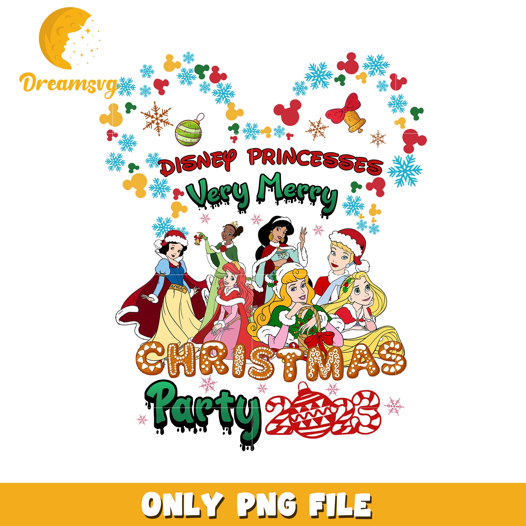 Disney princesses png, disney cozy png, holiday glow png