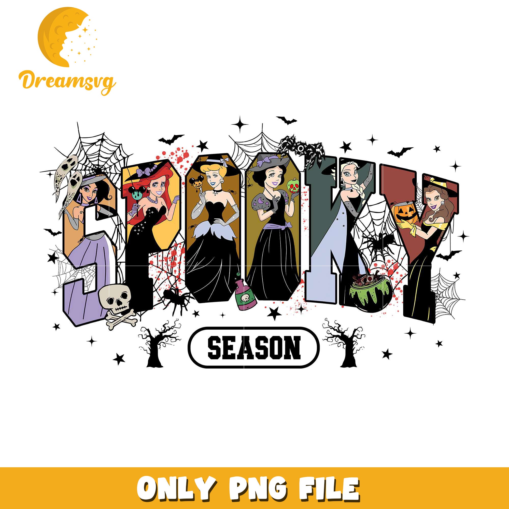 Disney princesses spooky season png, halloween kills​​​ png, halloween decorations​​ png
