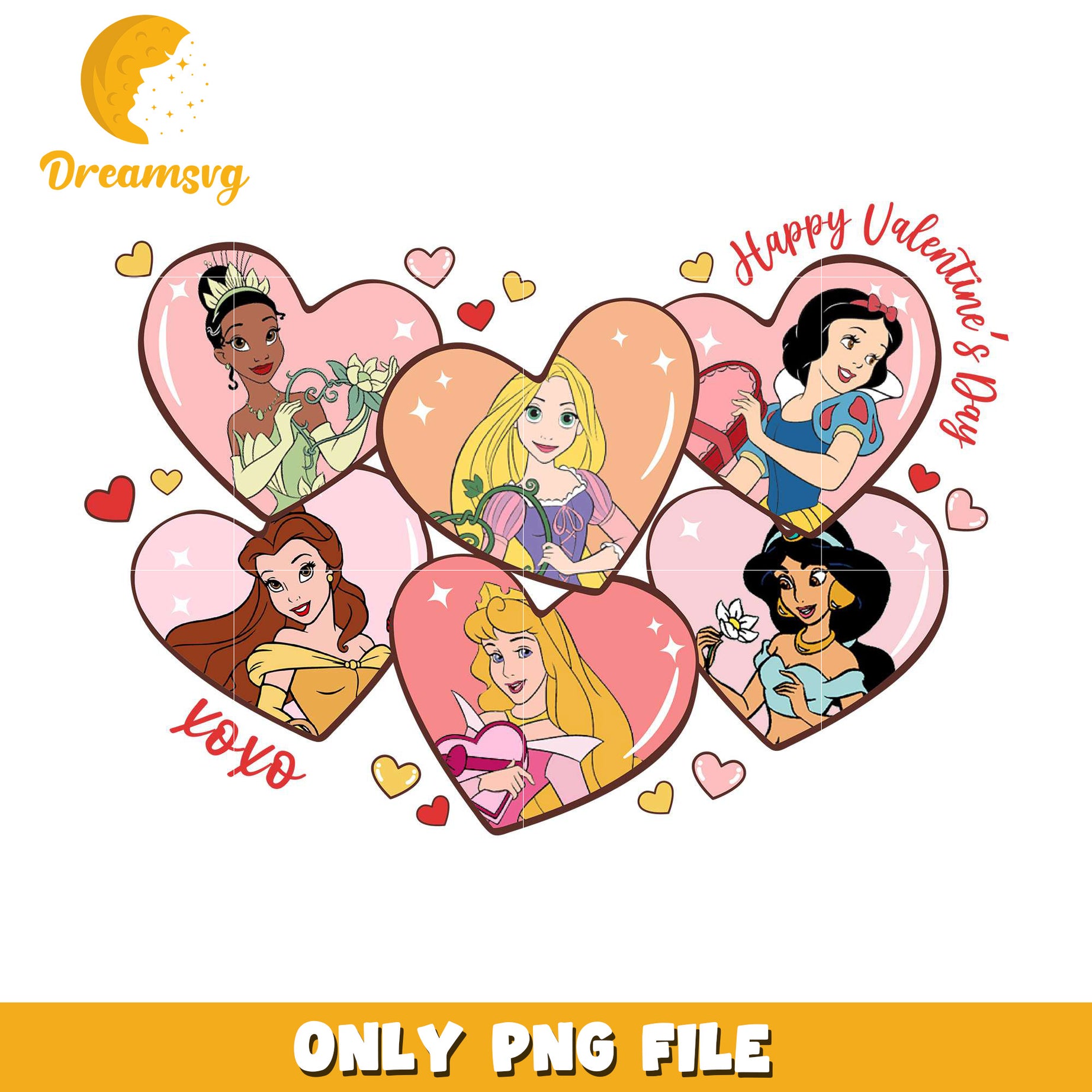 Disney princess heart shape png, happy valentine's day png