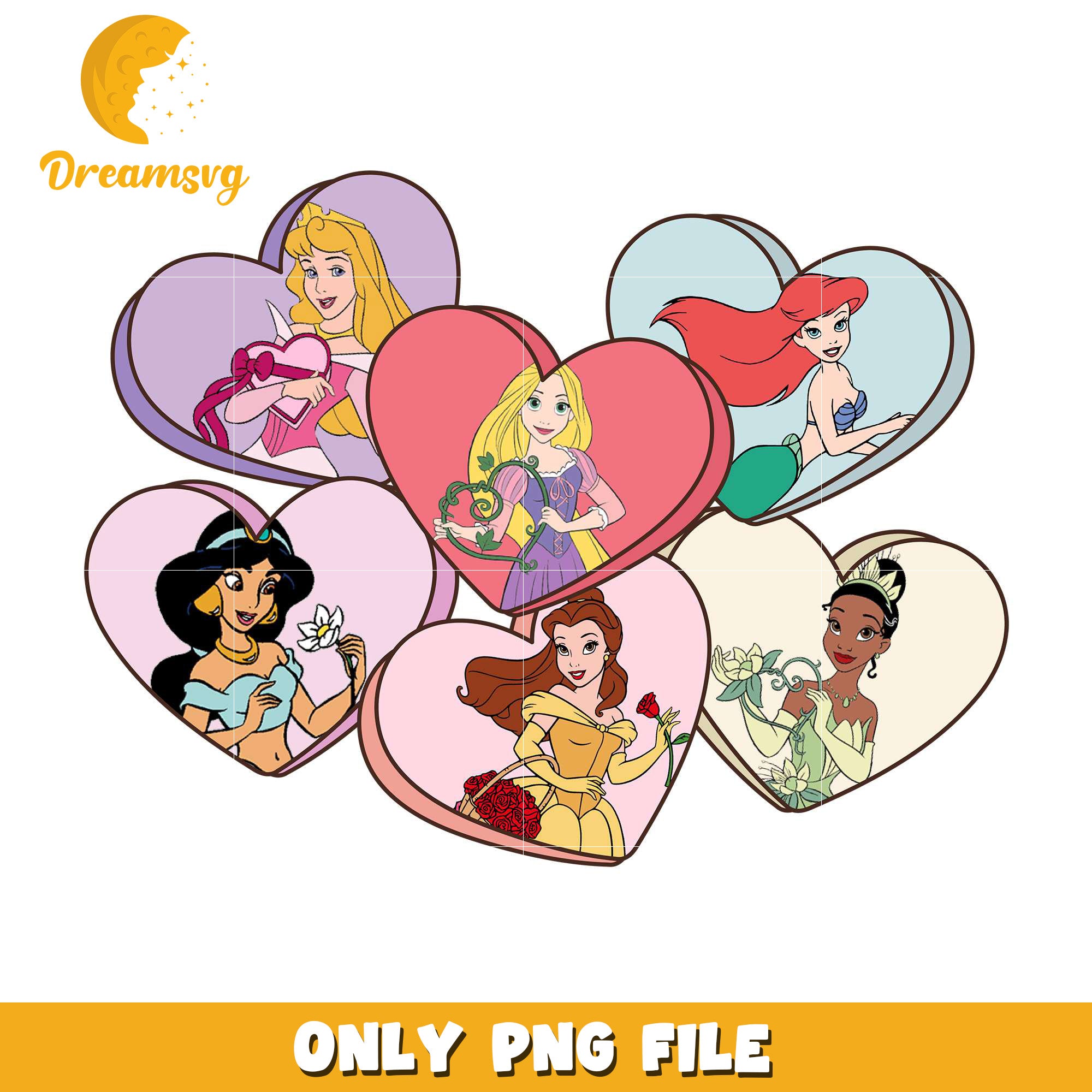 Disney princess heart shape png, princess png, valentine png