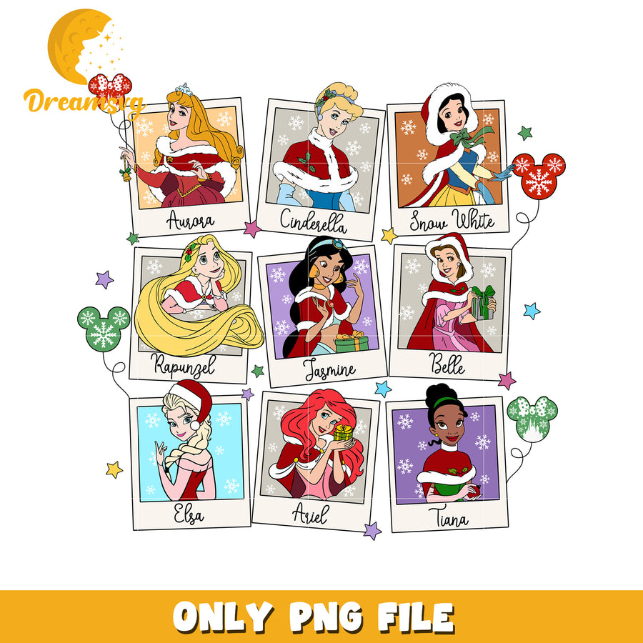 Disney princess png, christmas magic png, disney holiday png