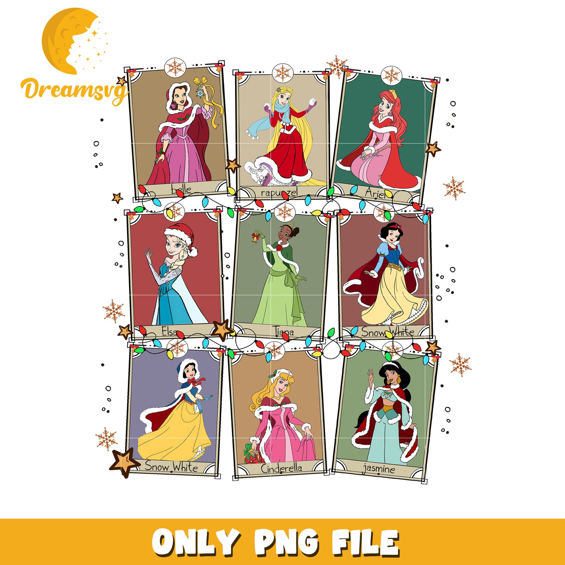 Disney princess png, festive disney png, winter wonderland png