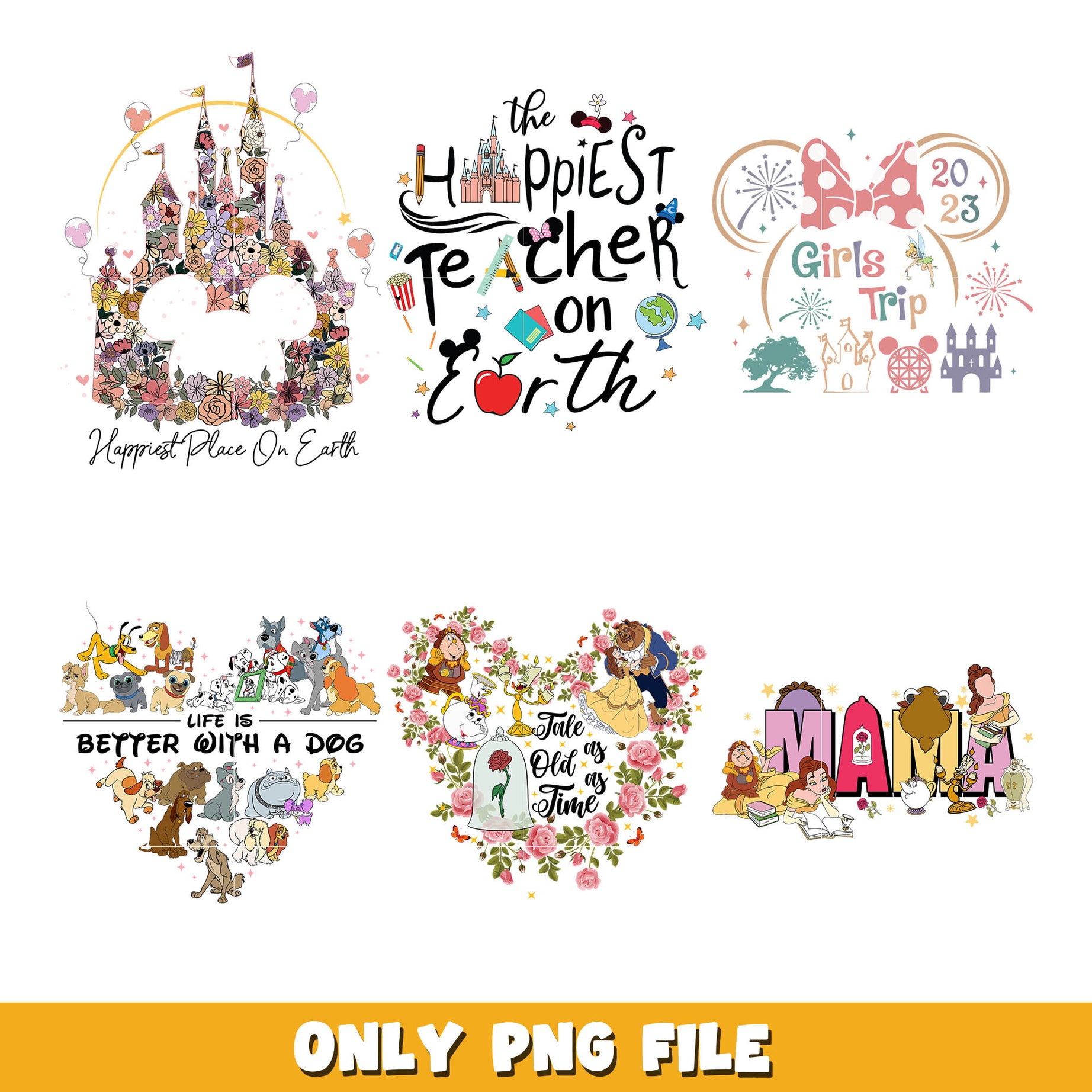 Disney mickey castle design png bundle, Disney mickey png, Disney png