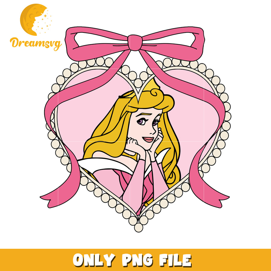 Disney sleeping beauty picture frame bowtie design png, disney characters png, disney princess png