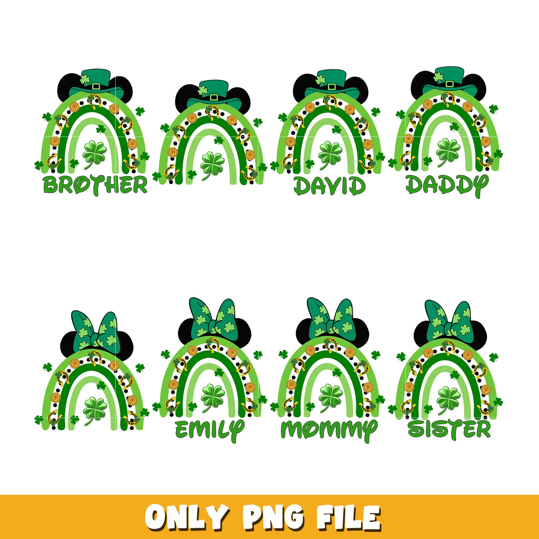 Happy St Patrick Day  bundle png, Disney cartoon png, Digital download 