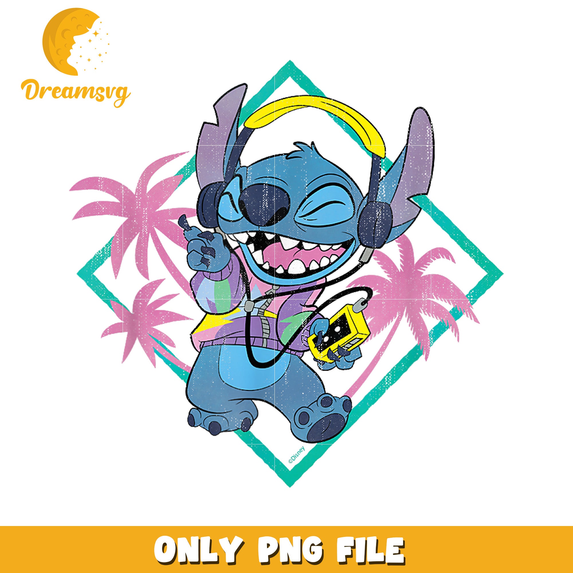 Disney stitch ‘90s vibe retro distressed  png, stitch vintage png, disney stitch png