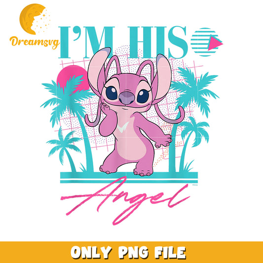 Disney stitch retro ’90s couples matching png, cute angel png, stitch angel png