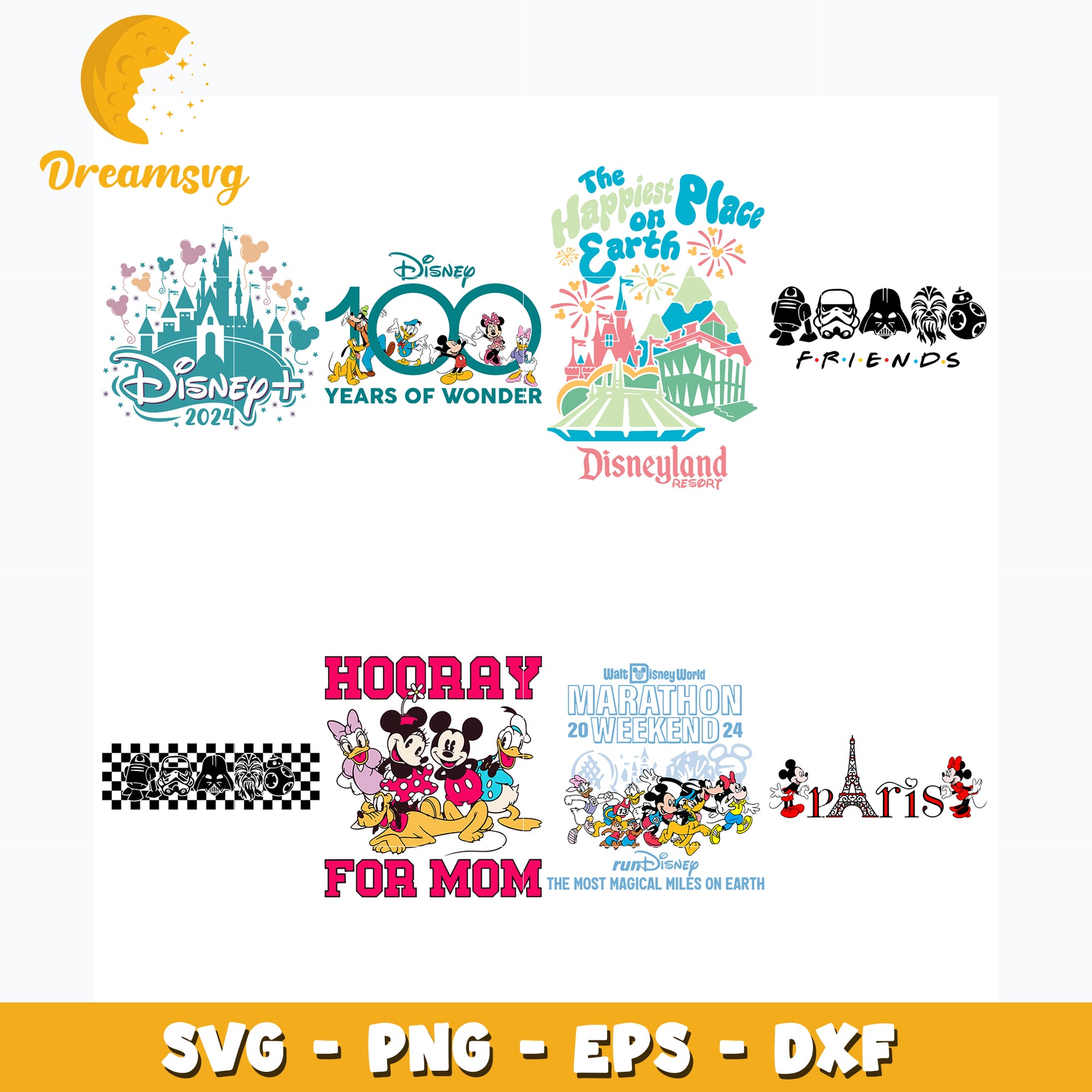 Disney mickey and Star Wars Friends  bundle svg, Disney svg, Digital download  