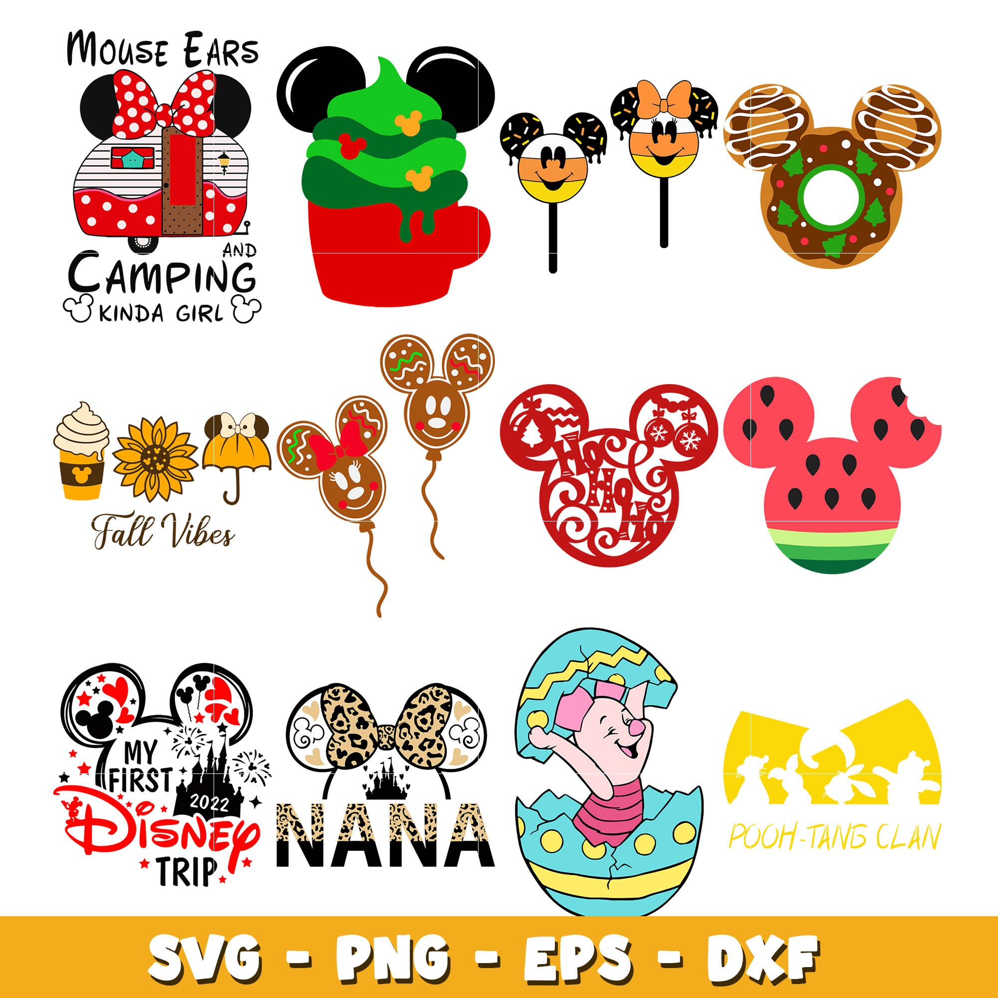 Mickey Mouse snack Christmas bundle svg, Disney cartoon svg, Digital d ...