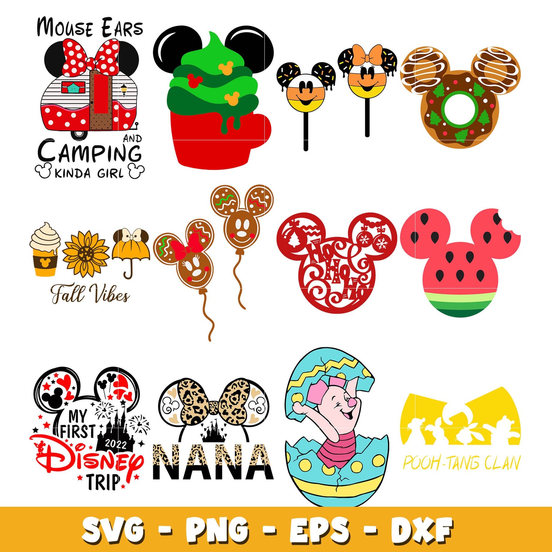 Mickey Mouse snack Christmas  bundle svg, Disney cartoon svg, Digital download  