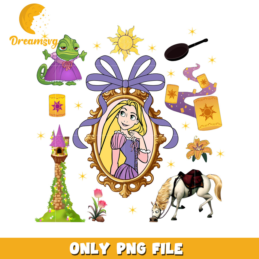 Disney tangled characters design png, tangled pincess png, disney movie png