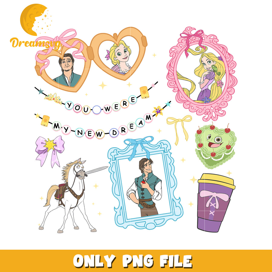 Disney tangled prince characters design png, tangled pincess png, disney movie png