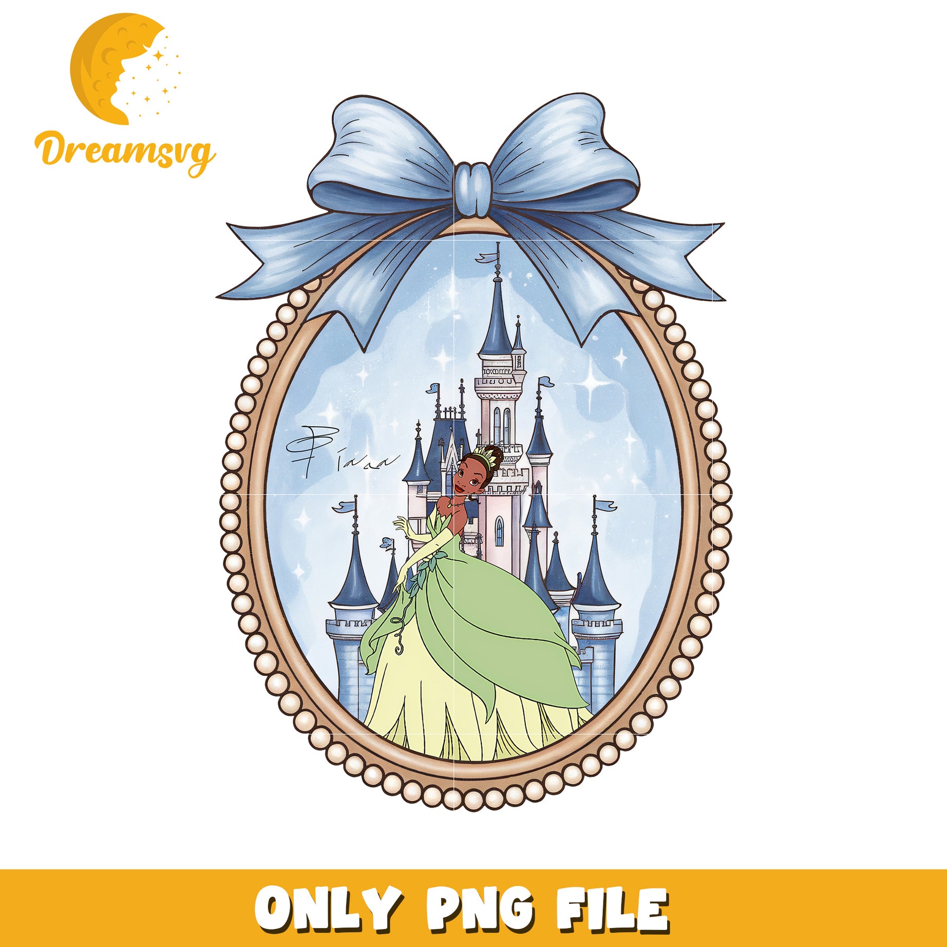 Disney tiana movie picture frame design png, pincess png, disney movie png