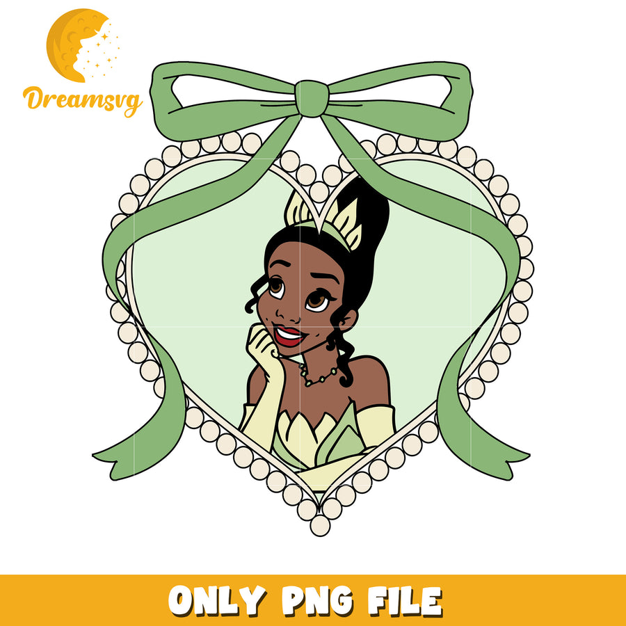 Disney tiana picture frame bowtie design png, disney characters png, disney princess png