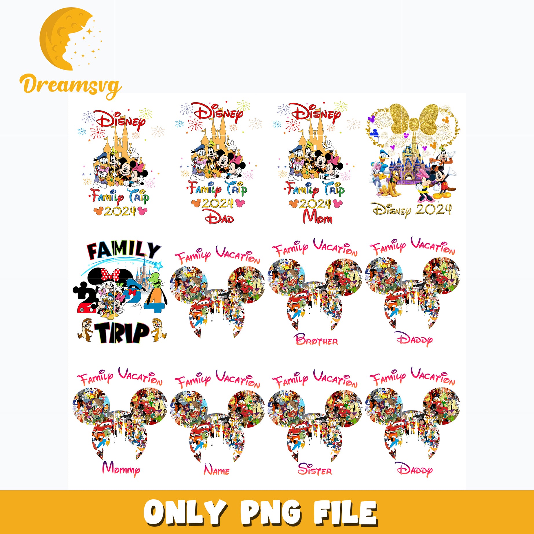 Disney Family Trip 2024 bundle png, Disney png, Digital download  