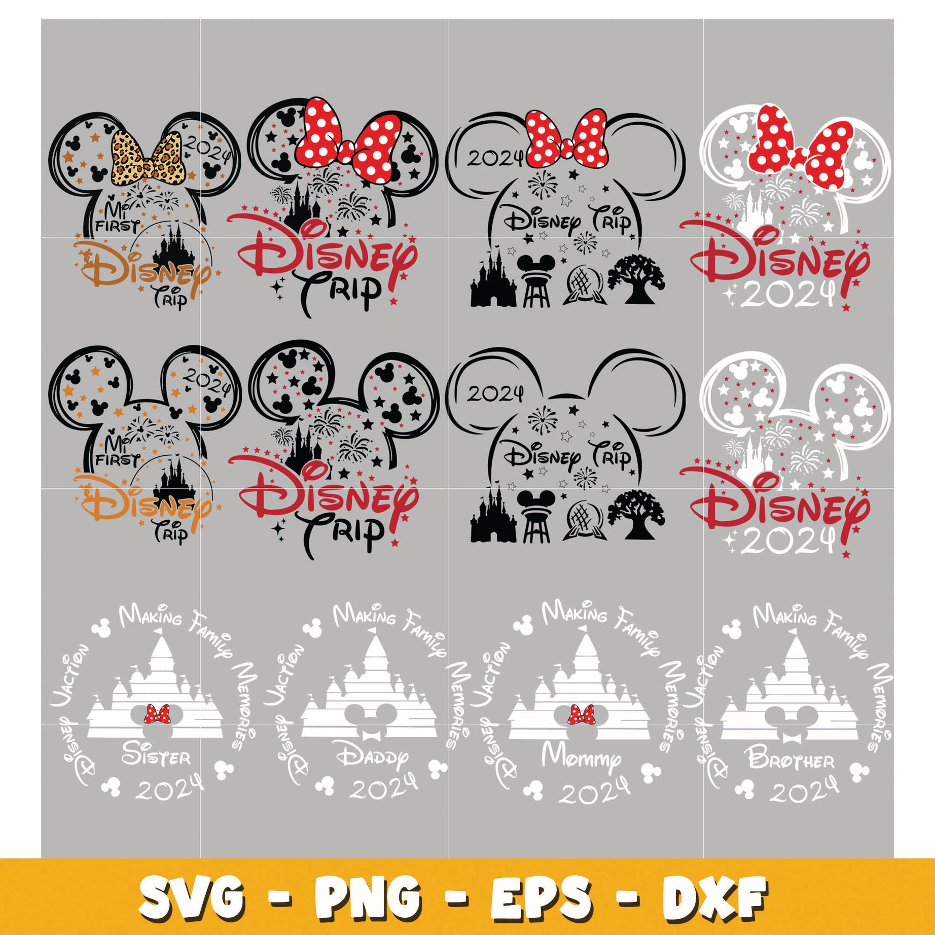 Disney Family Vacation bundle svg, Disney cartoon svg, Digital download