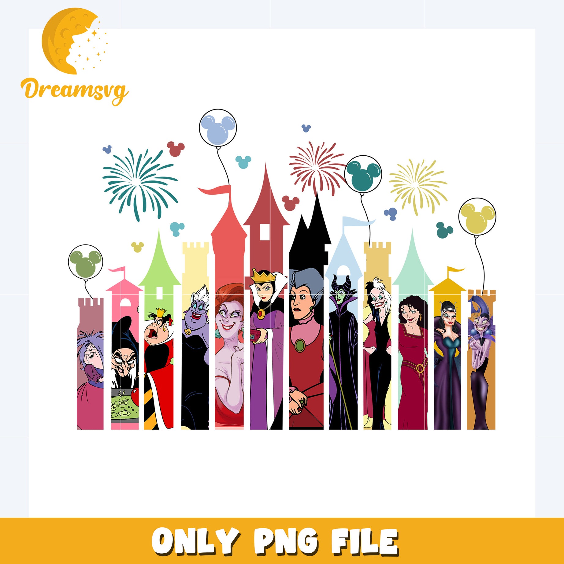 Disney villains design png, disney png, disney world png