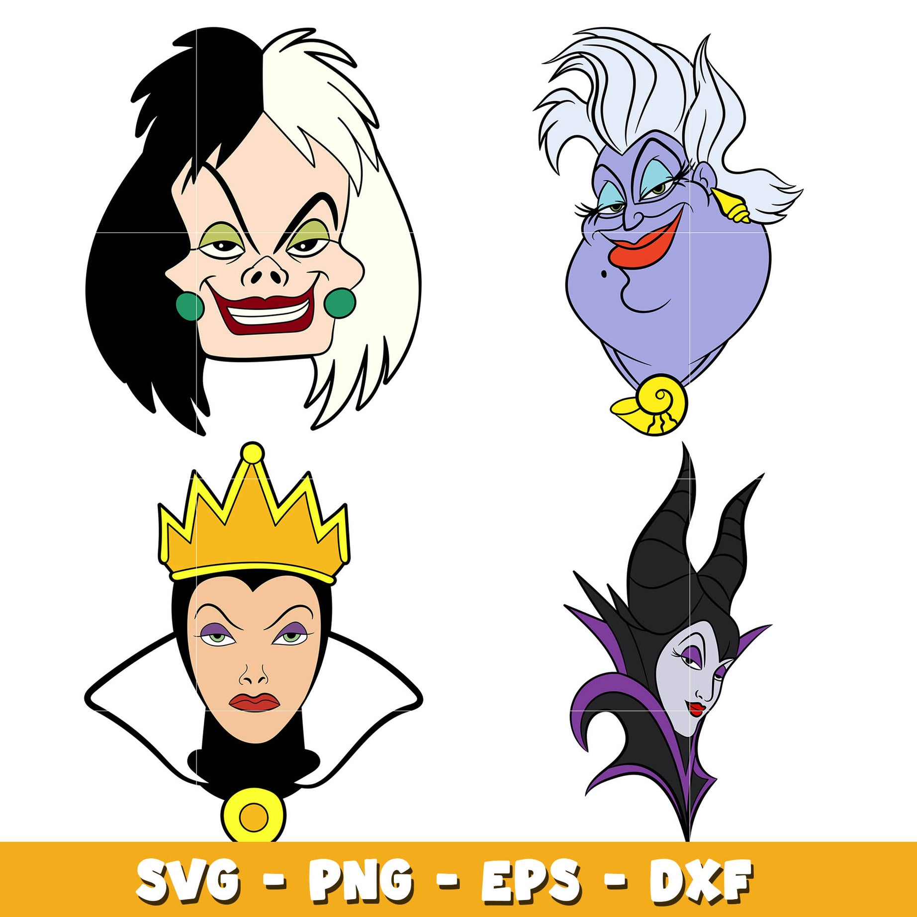 Disney villains characters  bundle svg,  Disney cartoon svg, Digital download  