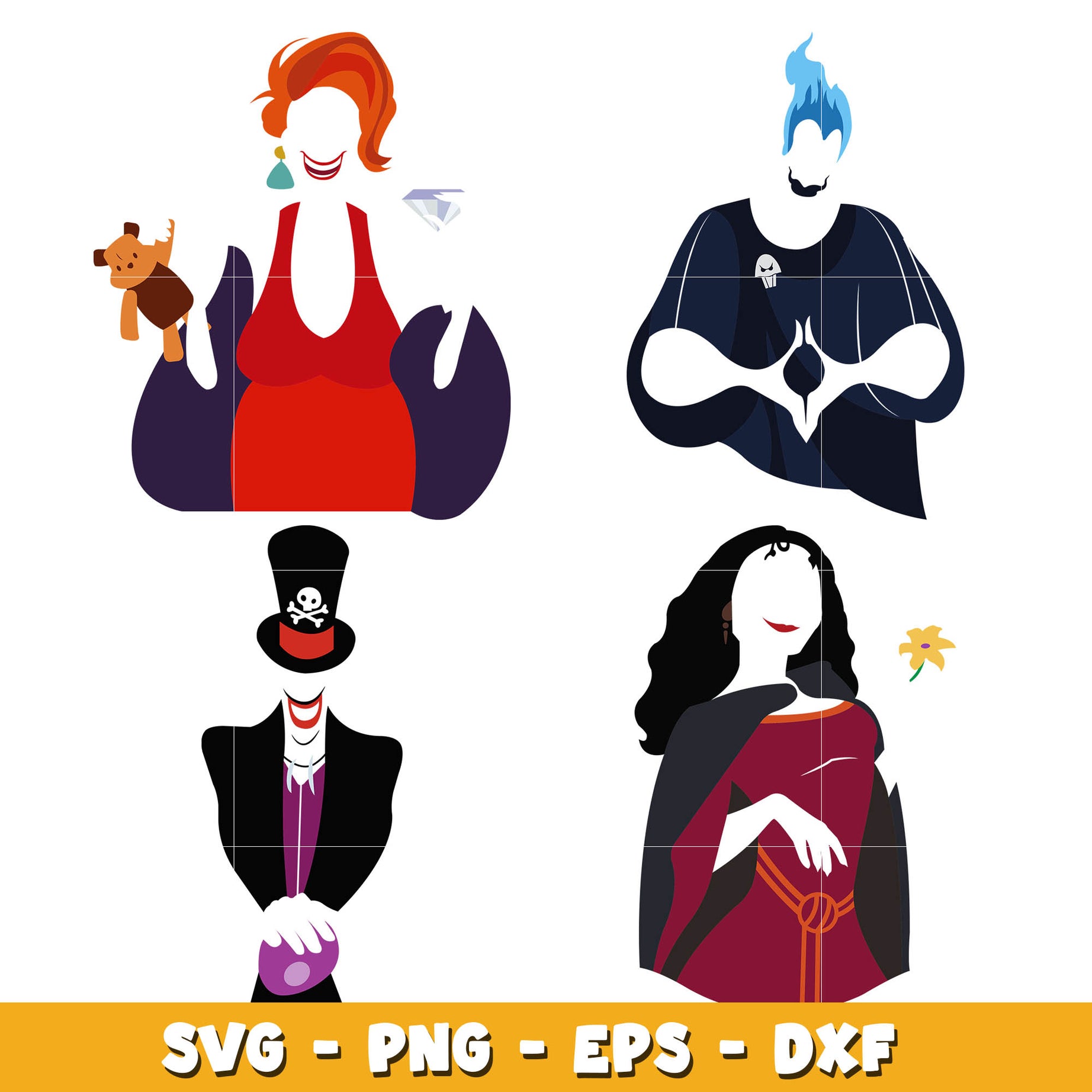 Disney Villain Vinyl Sticker Series bundle svg,  Disney cartoon svg, Digital download  