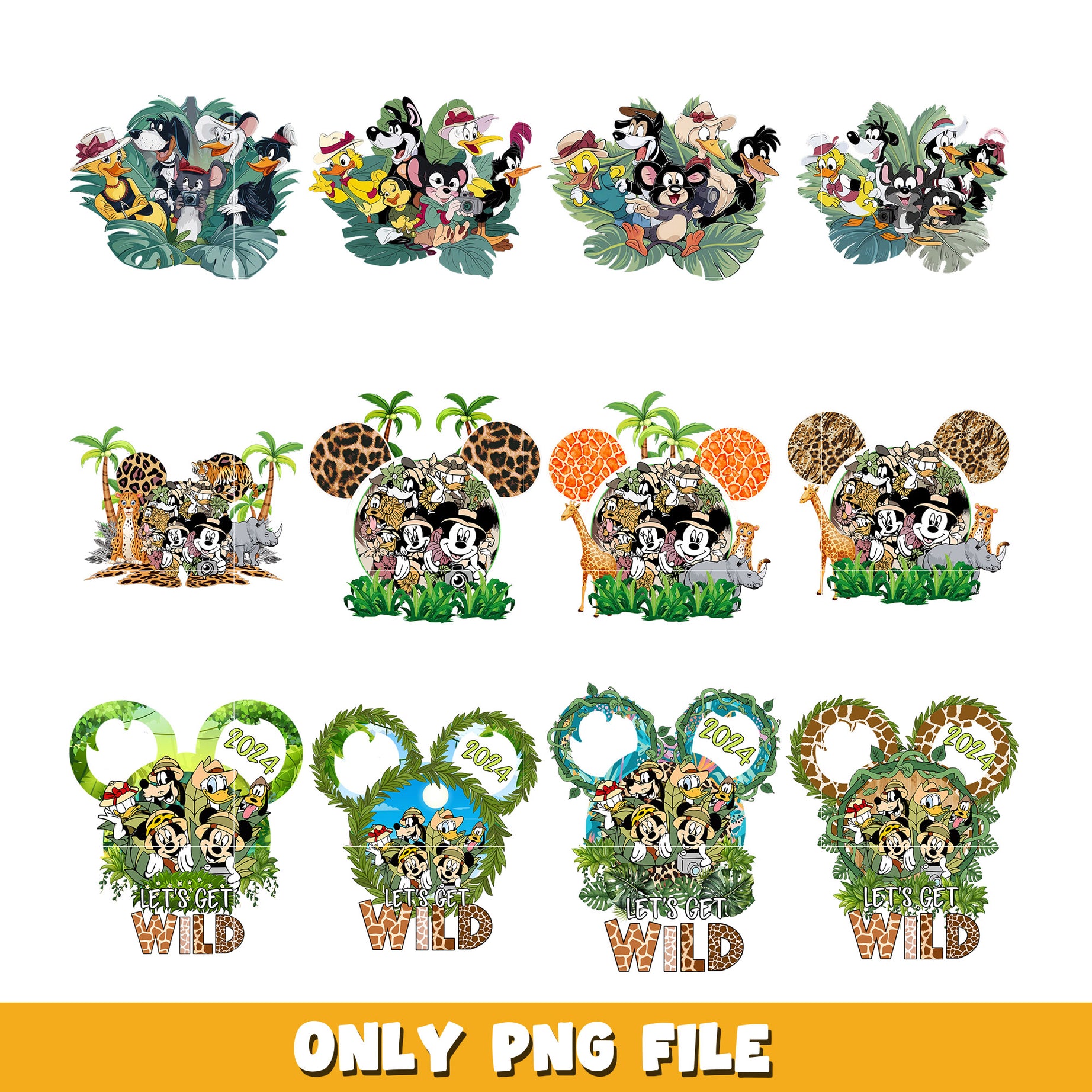 Disney Animal Kingdom bundle png, Disney cartoon png, Digital download 