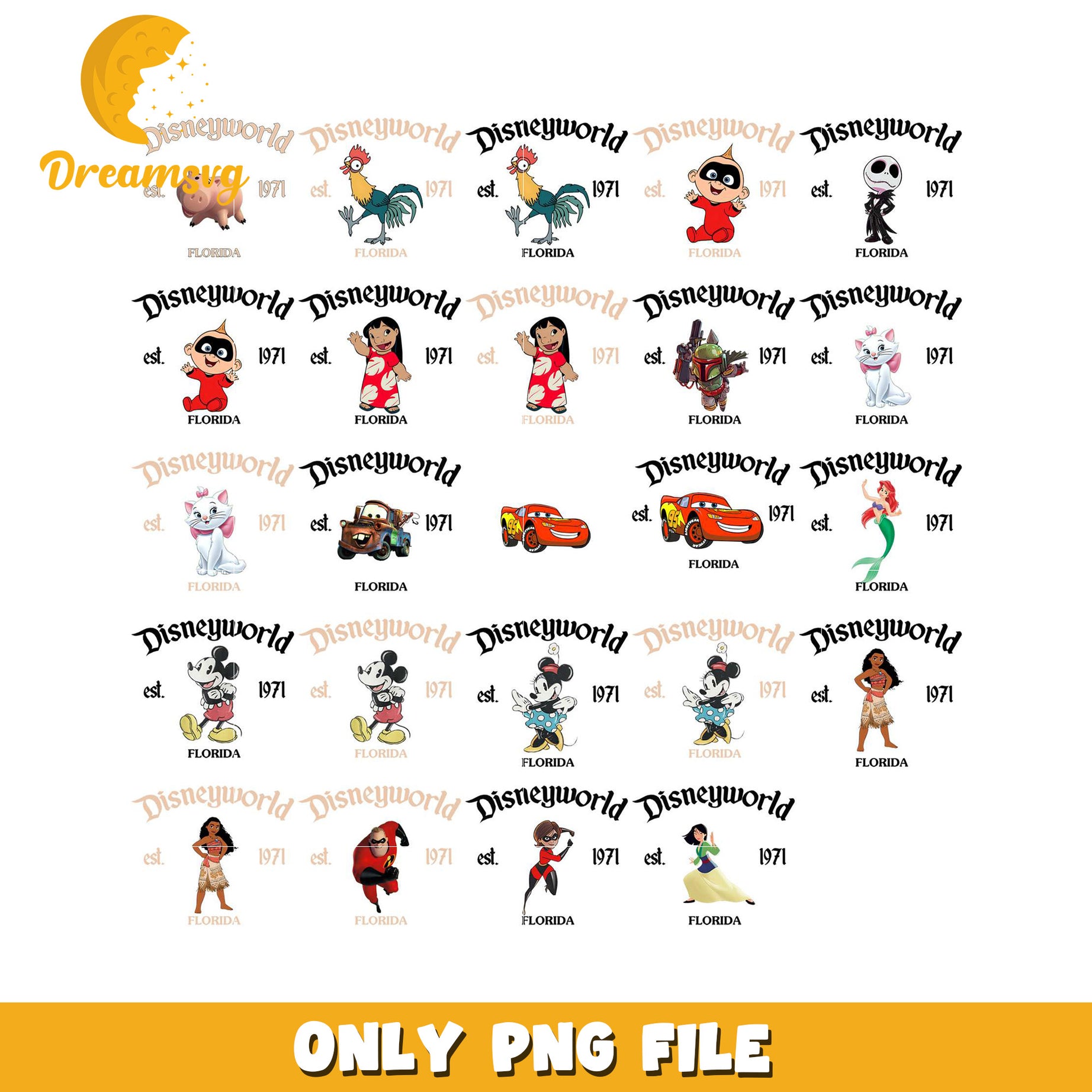 Disneyworld PNG Bundle 20+ Characters