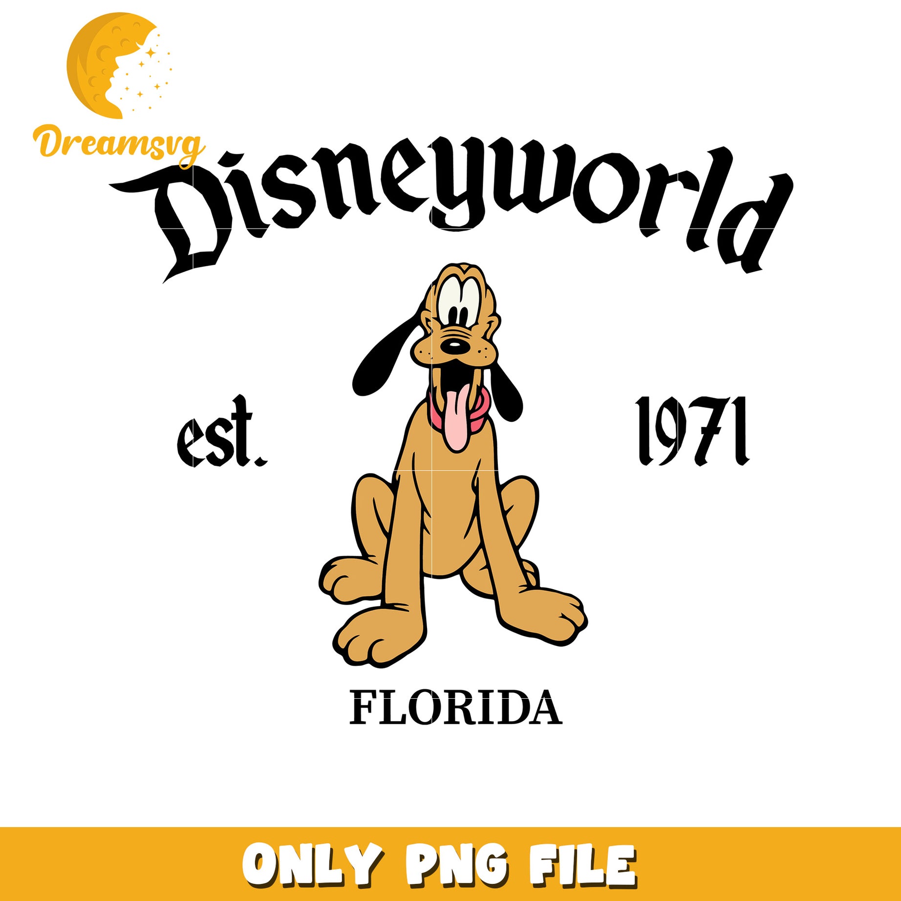 Disneyworld Pluto PNG Art Established 1971 Florida
