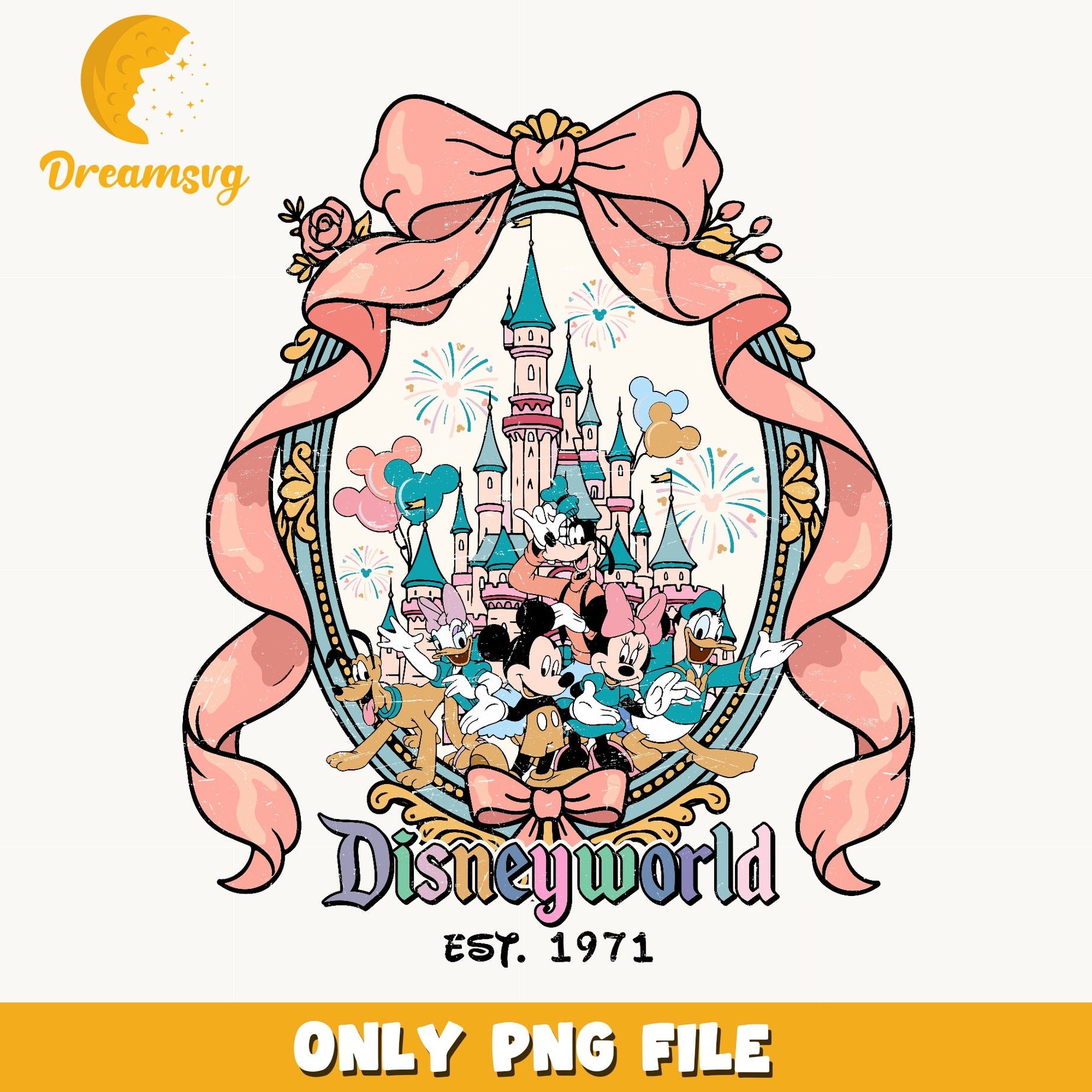 Disneyworld Est 1971 PNG, Mickey And Friends PNG, Disney Castle PNG