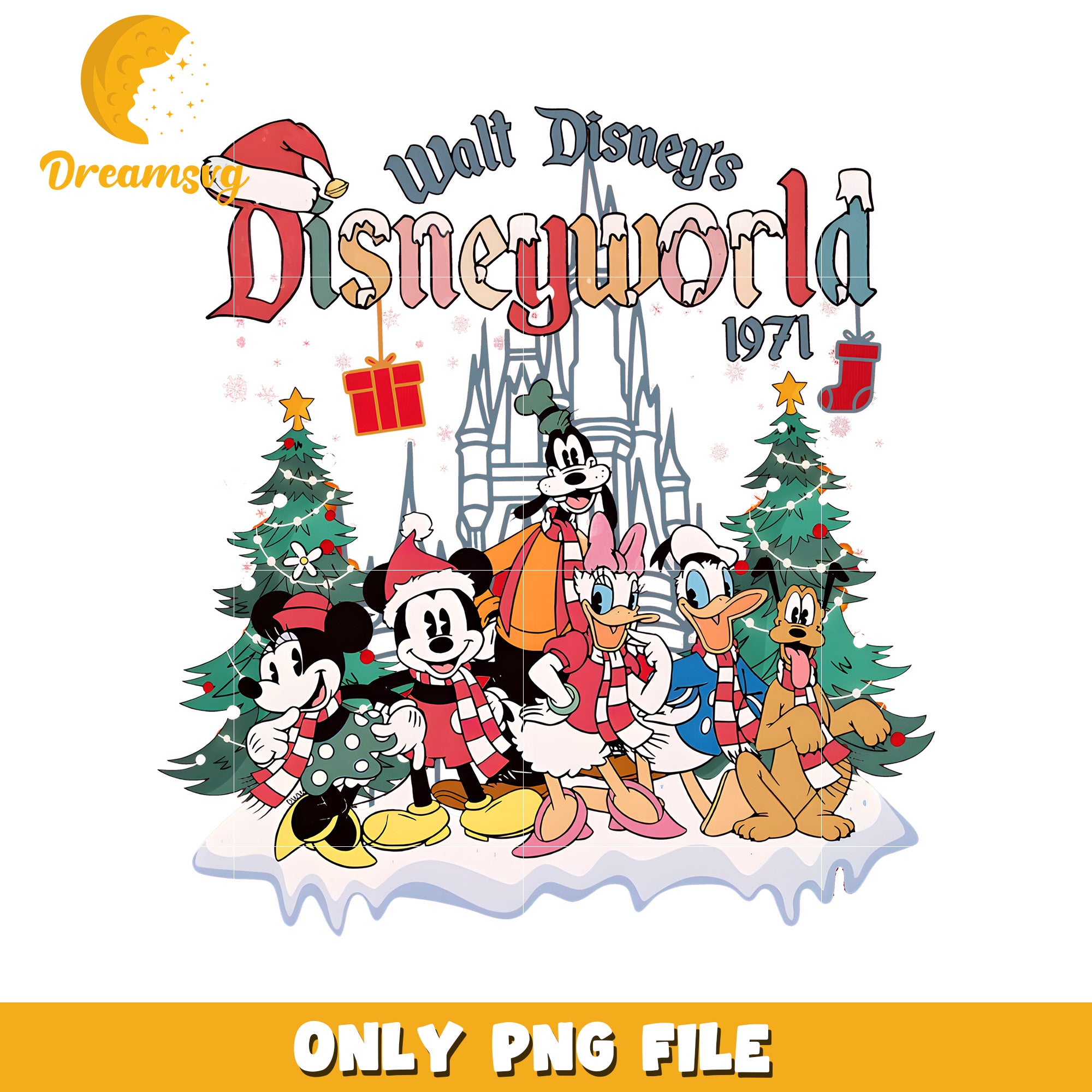 Disneyworld christmas png, spirit christmas png, disney characters png