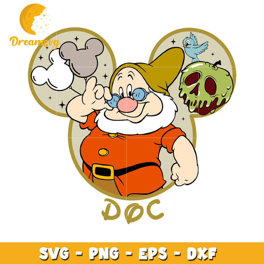Doc Dwarf SVG PNG EPS DXF Cut File