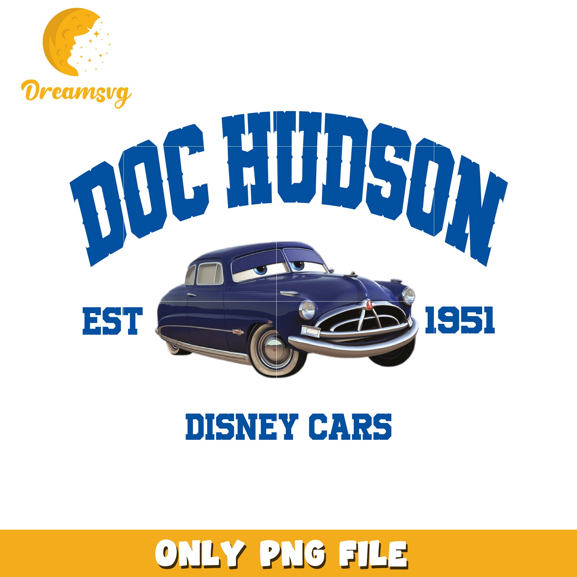 Doc Hudson Vintage Disney Cars PNG File for Fans