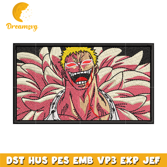 Doflamingo laugh embroidery design