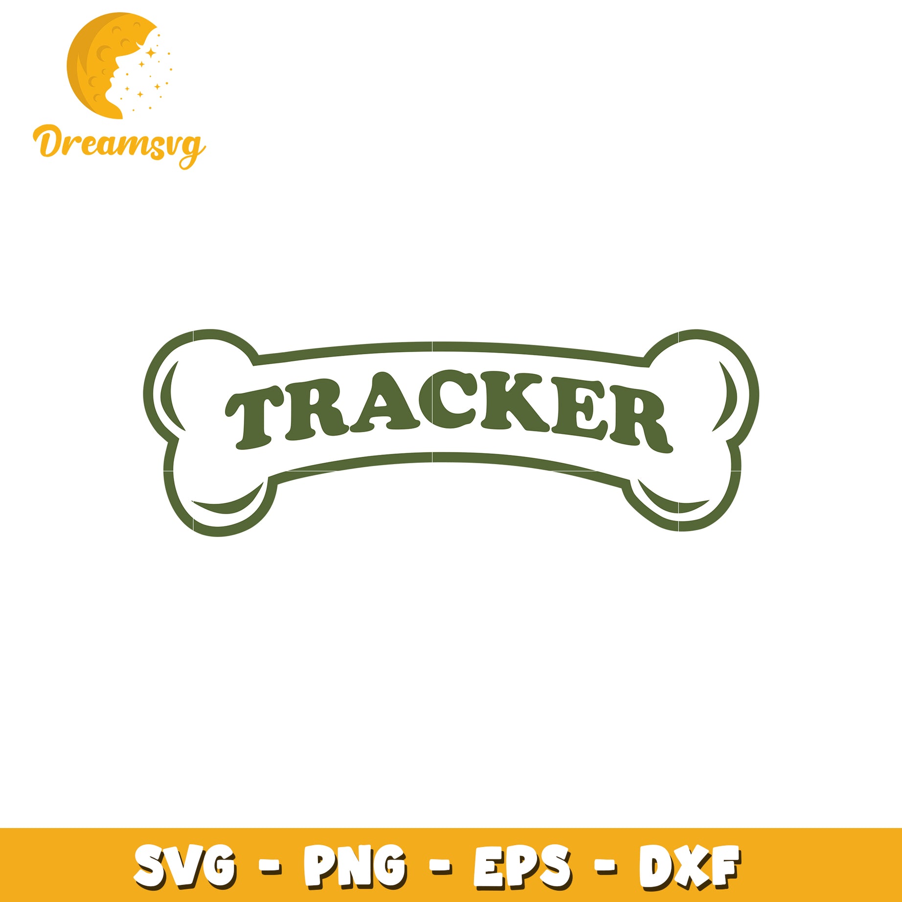 Dog Bone Tracker SVG Cut File