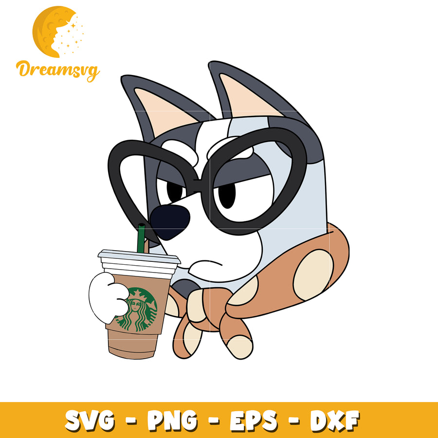 Dog coffee clipart svg, coffee svg, funny dog memes svg