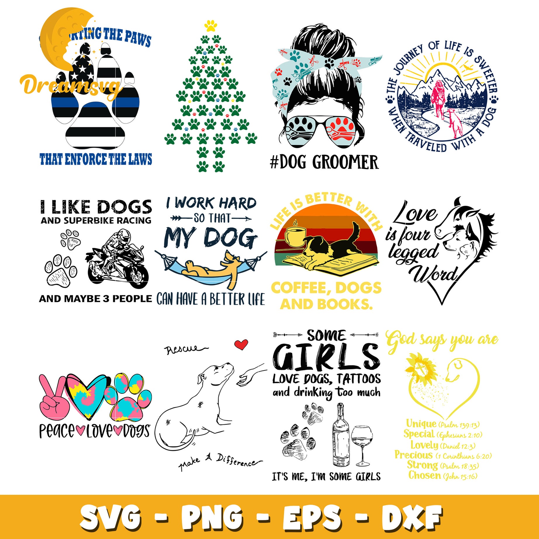 I like dog and superbike racing bundle svg, dog groomer svg