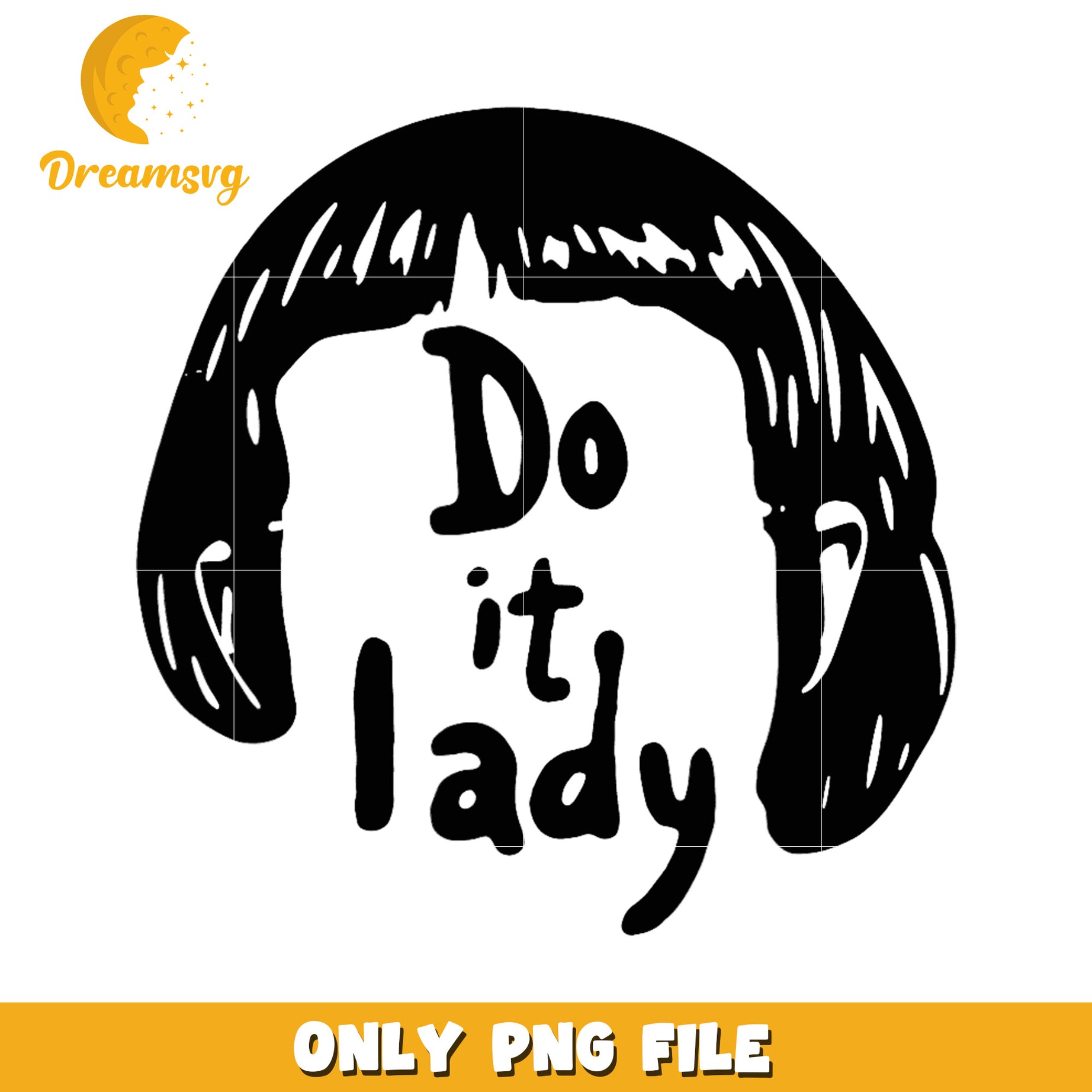 Do it lady chit hair png, chit meme png, viral phrase png