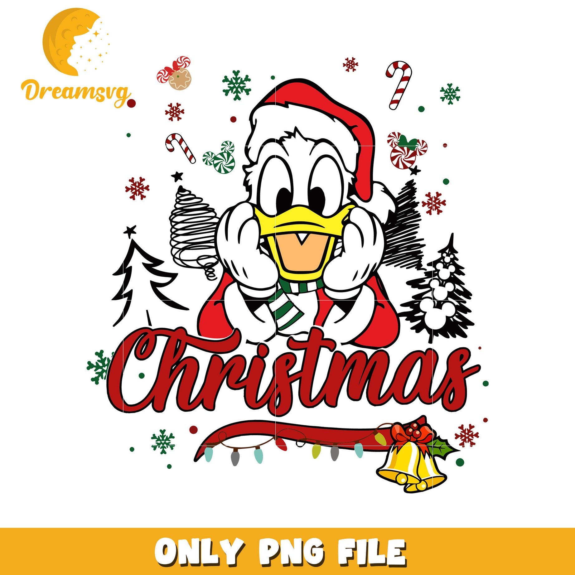 Dolnald christmas png, disney movies png, christmas white png