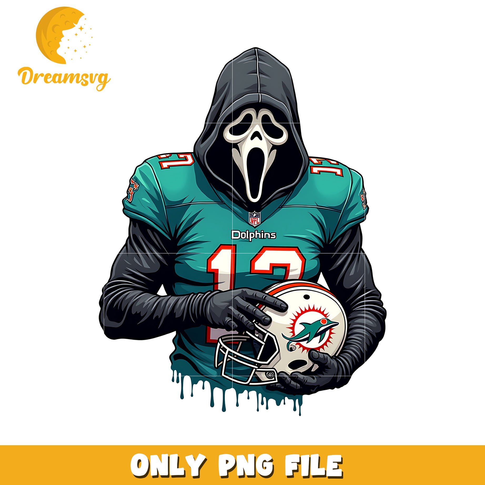 Dolphins ghost face png, nfl png, national football league png