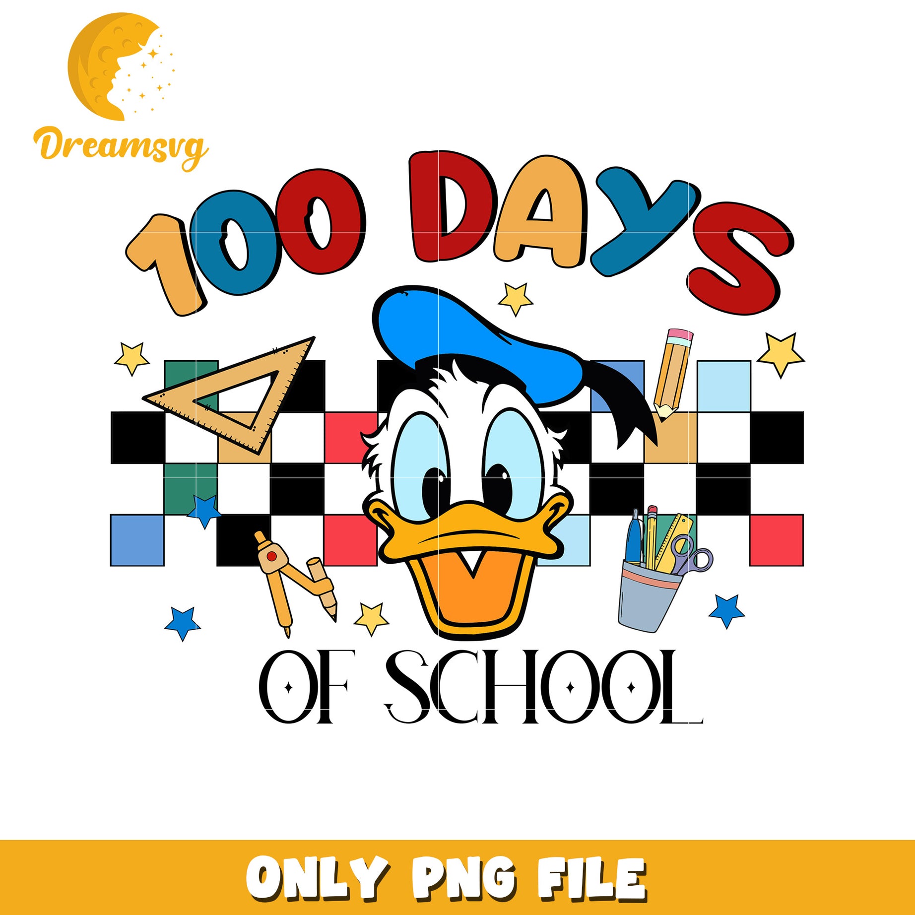 Donald Duck 100 Days of School PNG