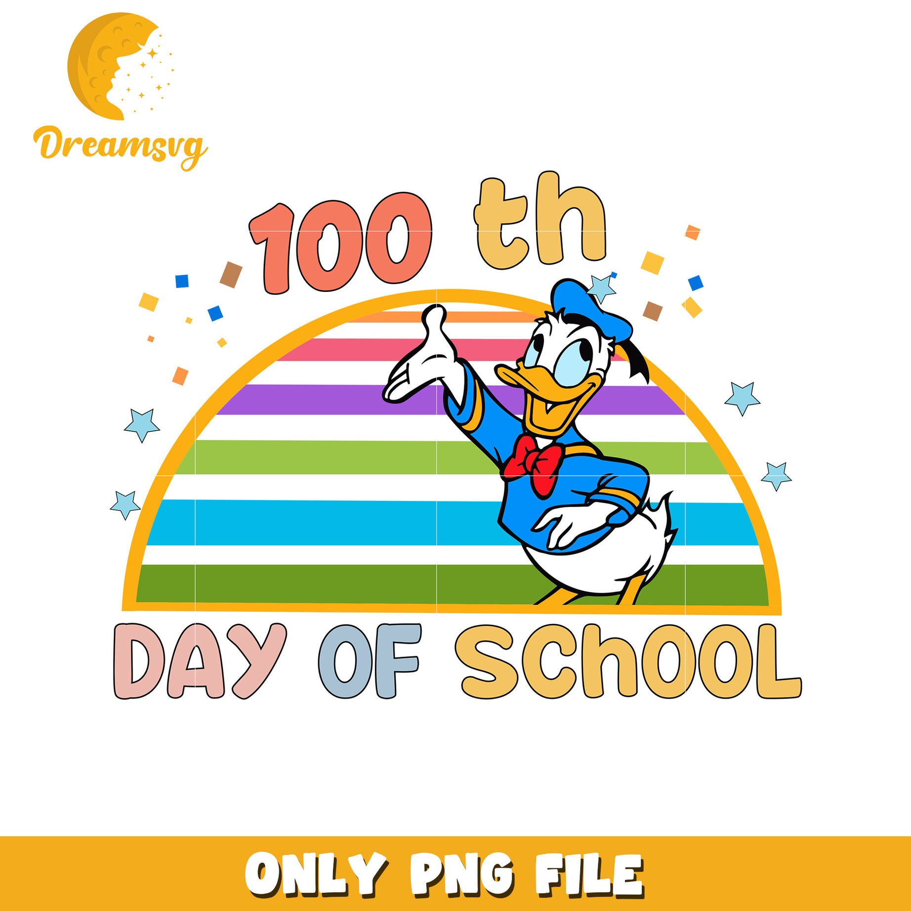 Donald Duck 100th Day School PNG