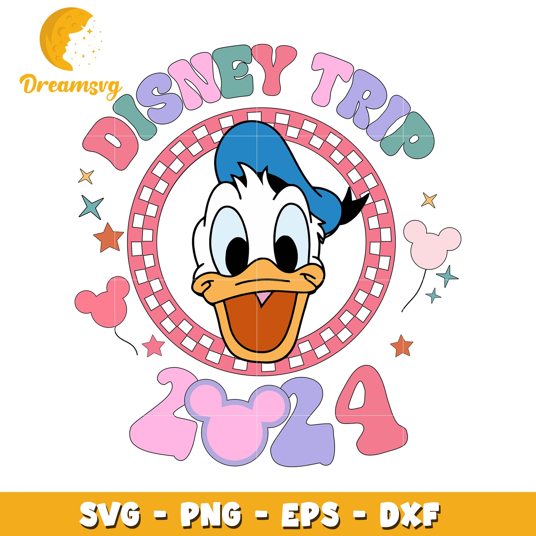 Donald Duck Disney Trip 2024 SVG PNG EPS DXF