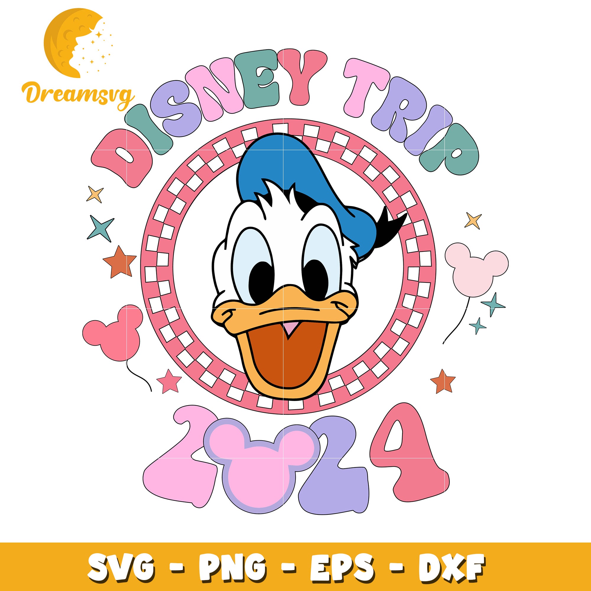 Donald Duck Disney Trip 2024 SVG PNG EPS DXF