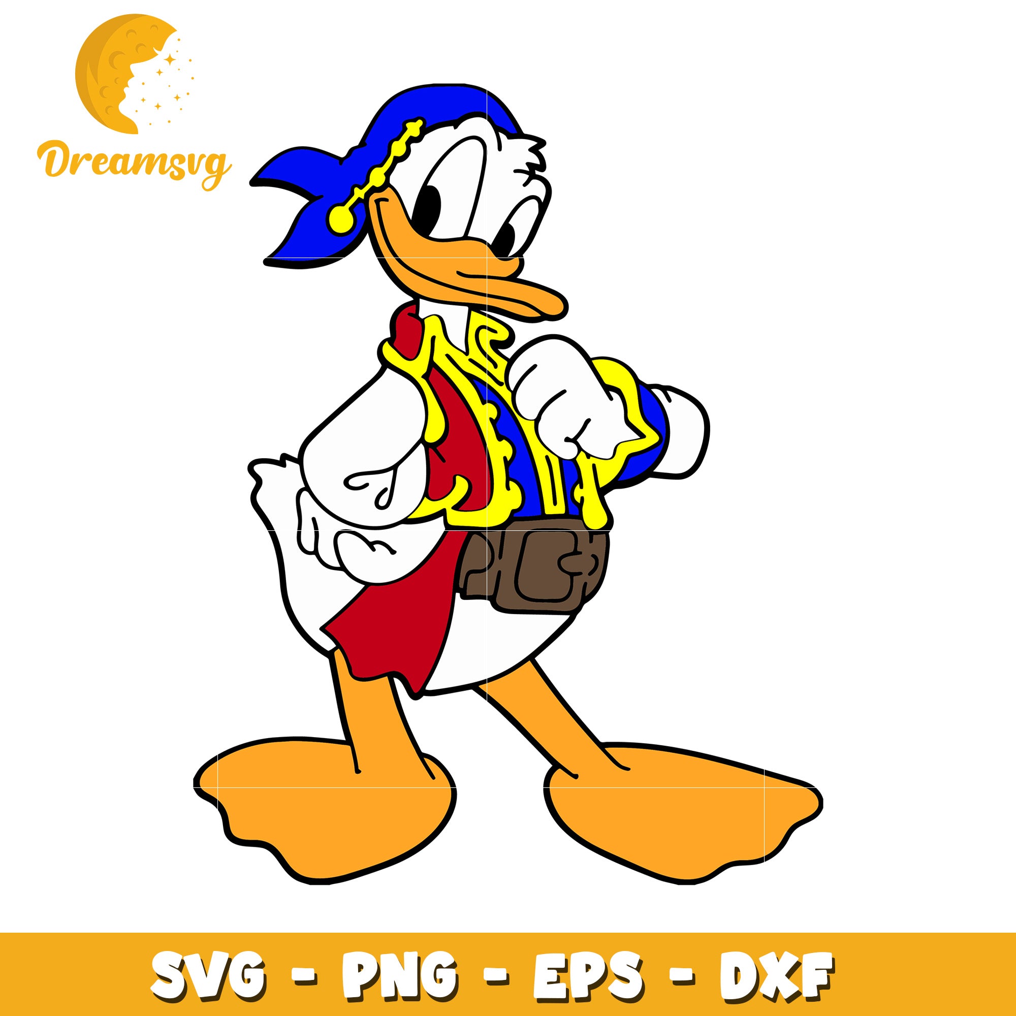Donald Duck Pirate SVG PNG EPS DXF Cut File