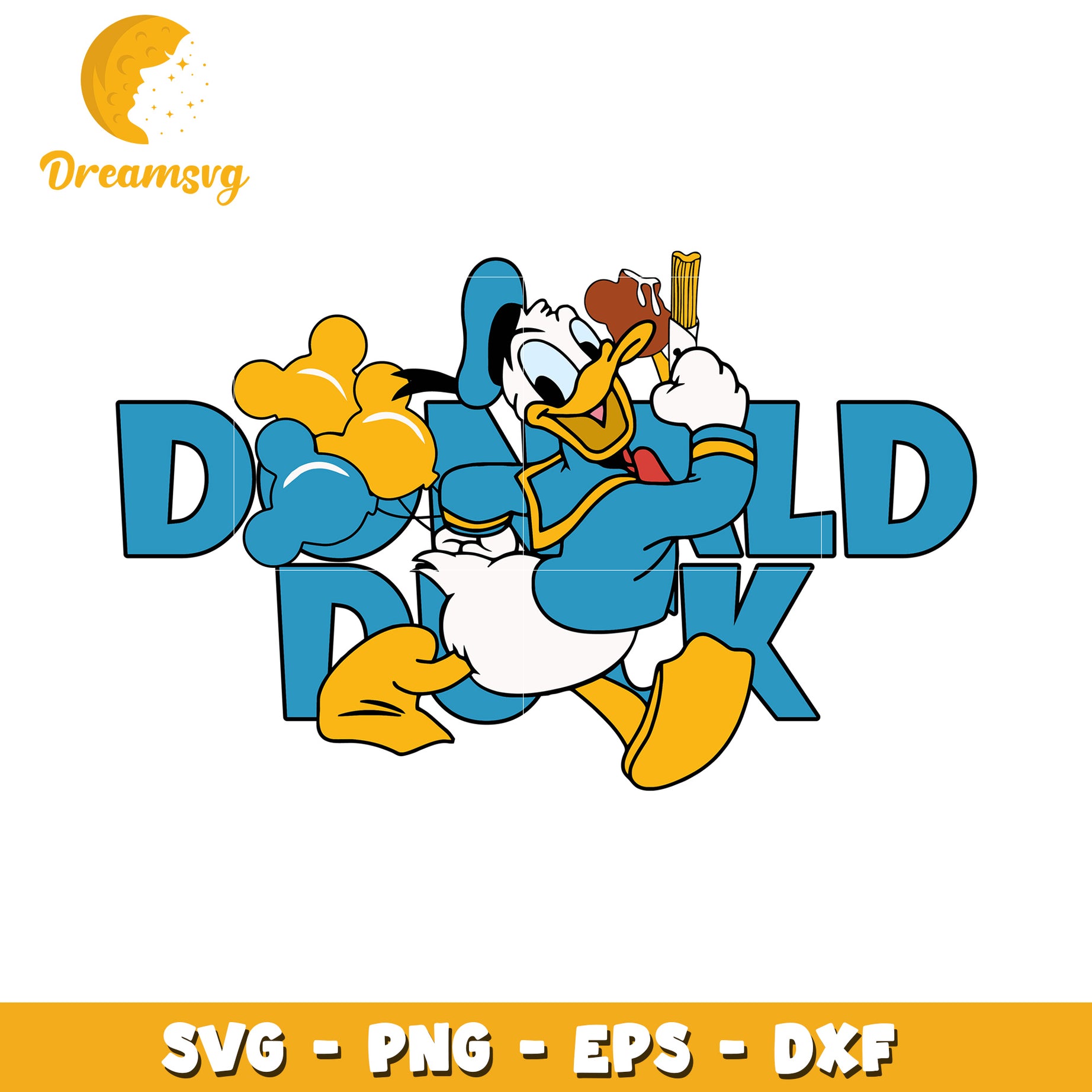 Donald Duck SVG Cut File PNG EPS DXF