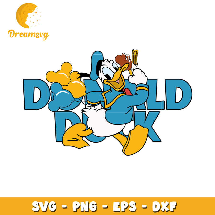 Donald Duck SVG Cut File PNG EPS DXF