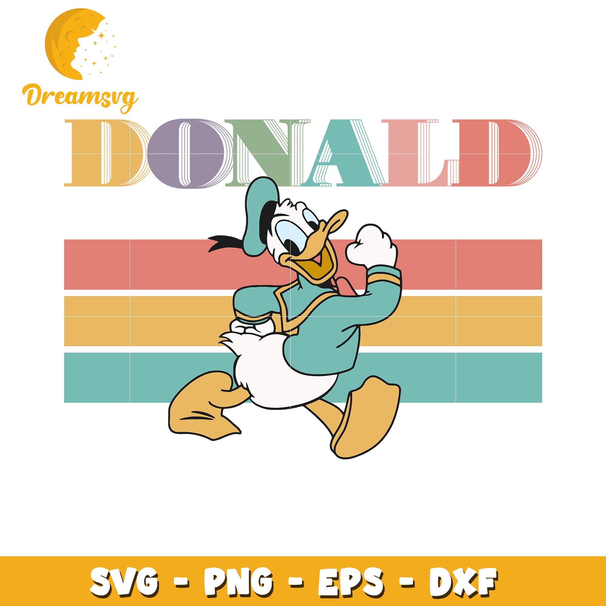 Donald Duck SVG PNG EPS DXF Retro