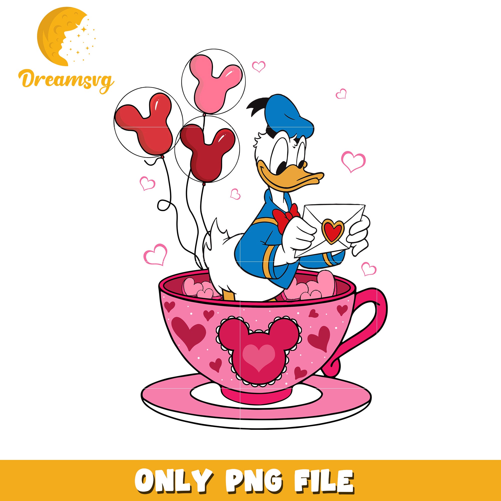 Donald Duck Valentines Day PNG