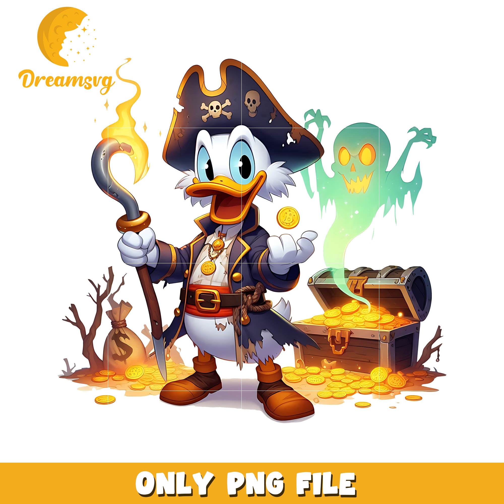 Donald halloween pirate png, Disney halloween cartoon png