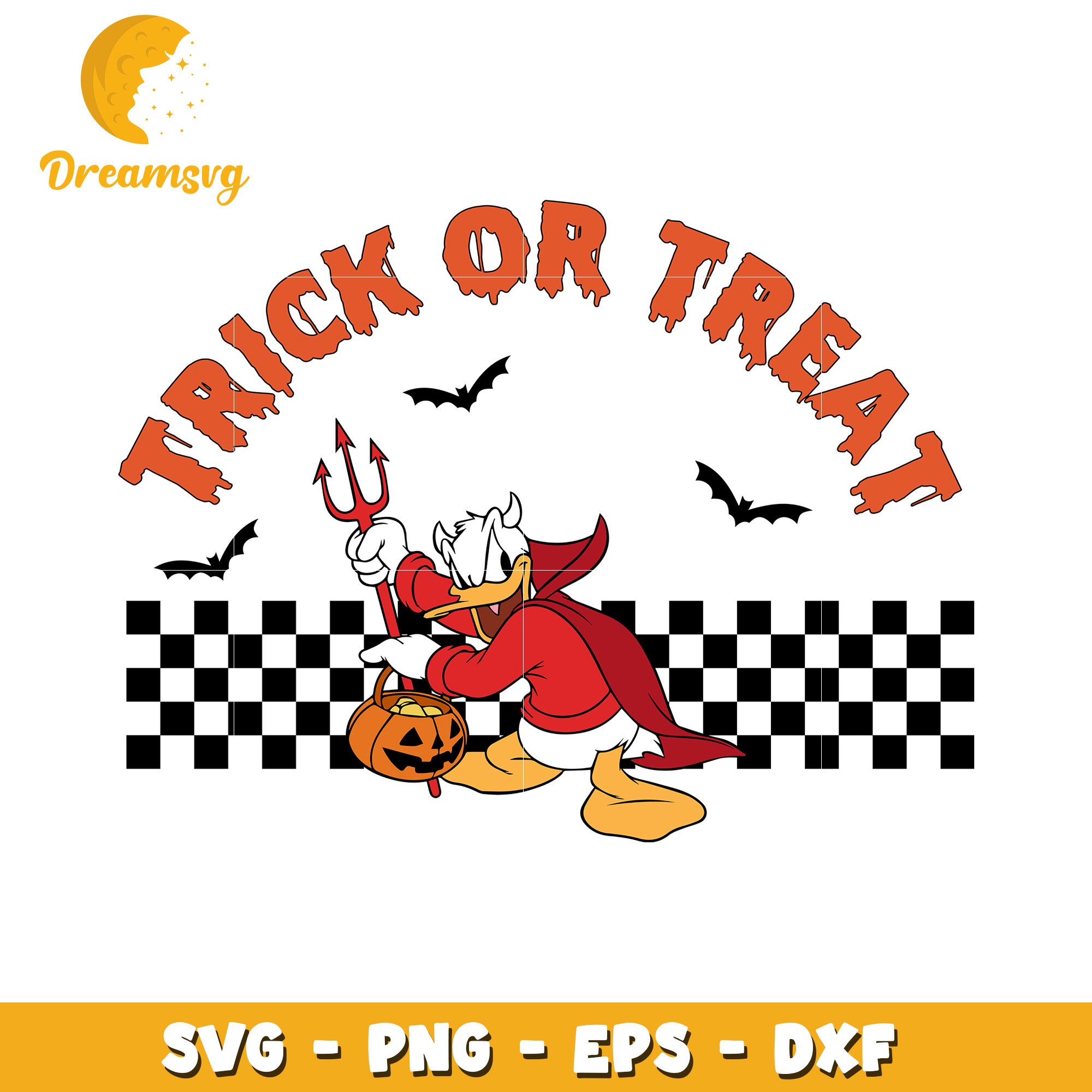 Donald trick or street halloween svg, Disney friends halloween vibes svg