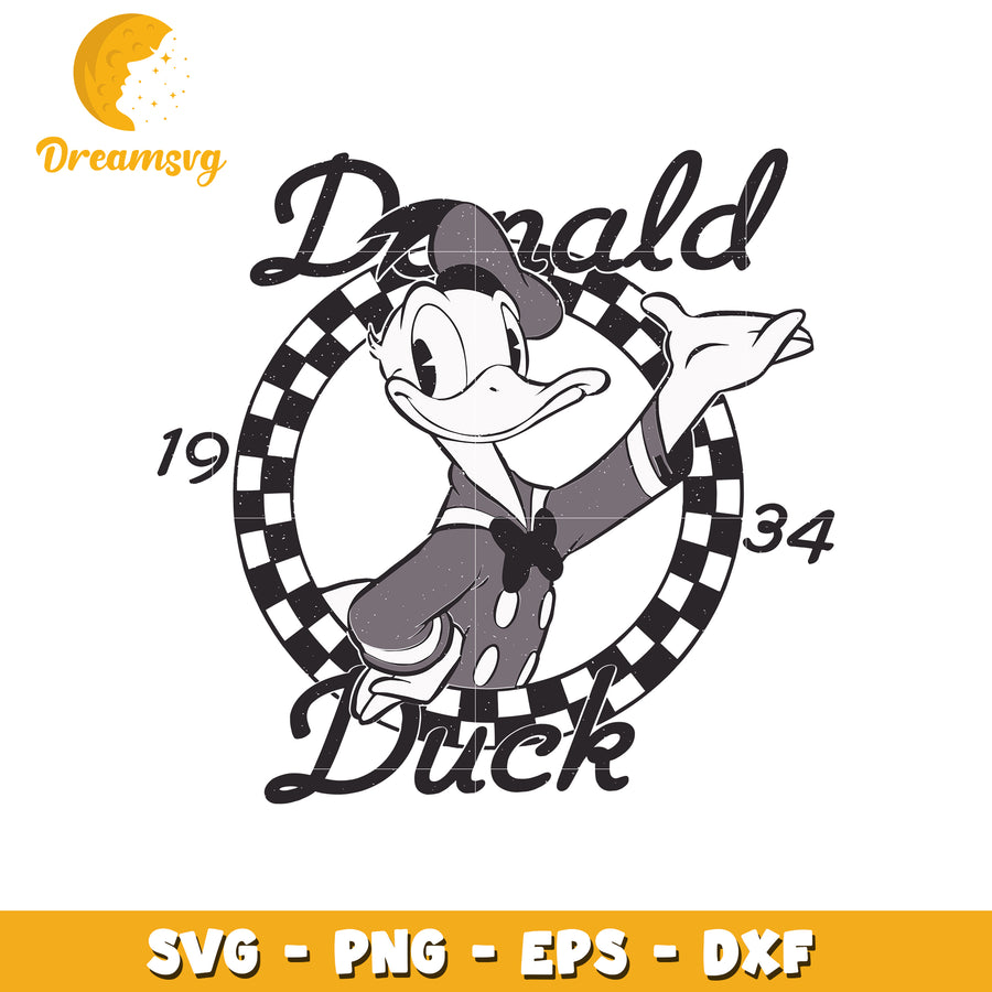 Donald black and white svg, disney svg, mickey mouse characters svg