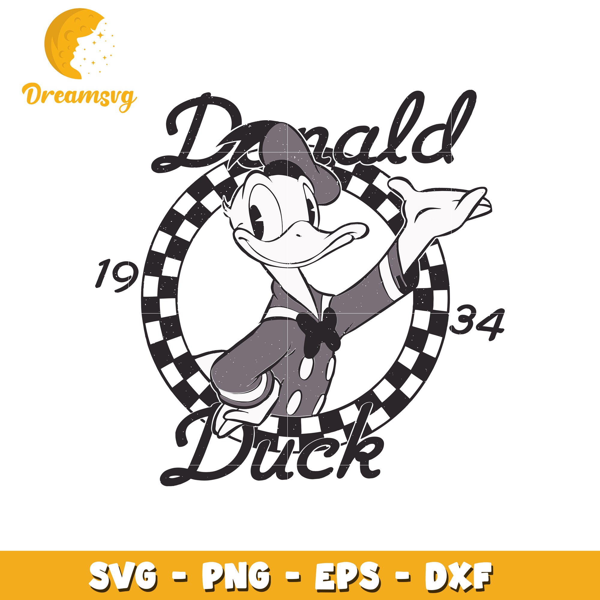 Donald black and white svg, disney svg, mickey mouse characters svg